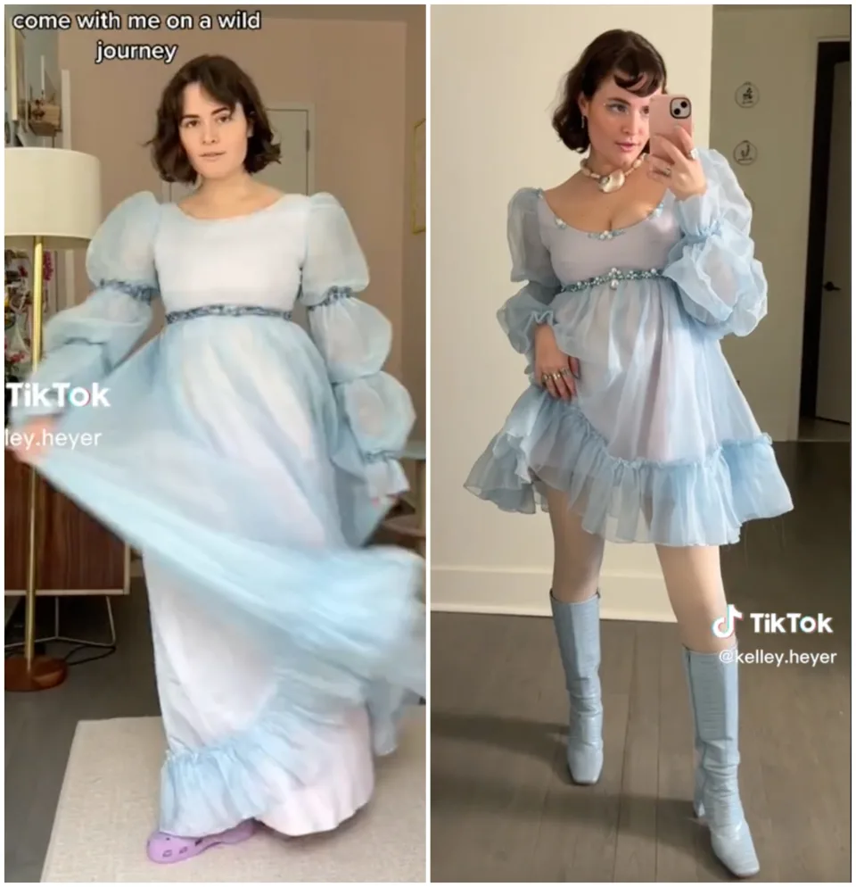 TikToker Transforms 1970s Gown into Birthday Dress